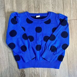 GAP Blue and Navy Polka Dot Knit Sweater